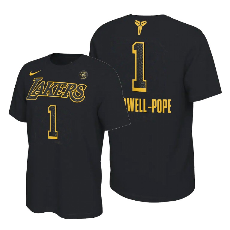 Men's Los Angeles Lakers Kentavious Caldwell-Pope #1 NBA Inspired Restart 2020 Mamba Week Black Basketball T-Shirt MCR6283LD